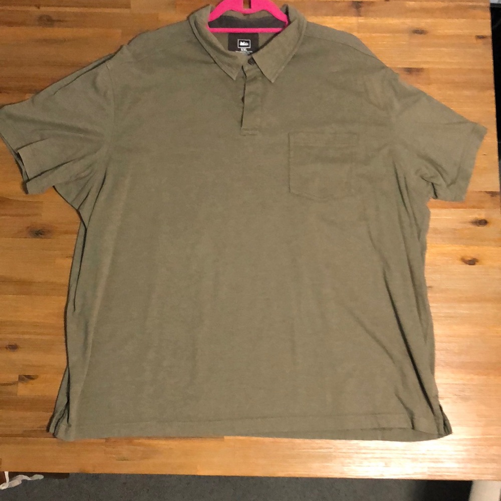 REI XXL pocket polo olive green